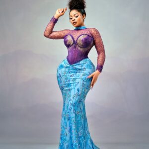 Luxury Purple & Blue Beaded Mermaid Reception Gown
