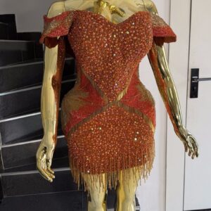 Gilded Rose Beaded After-Party Dress