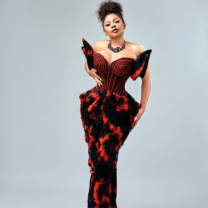 Alternative view of Scarlet Ember Feathered Reception Gown