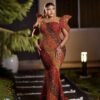 Bronze Ombre Sculpted Mermaid Reception Gown
