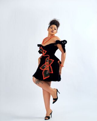 Rosette Noir Mini Dress